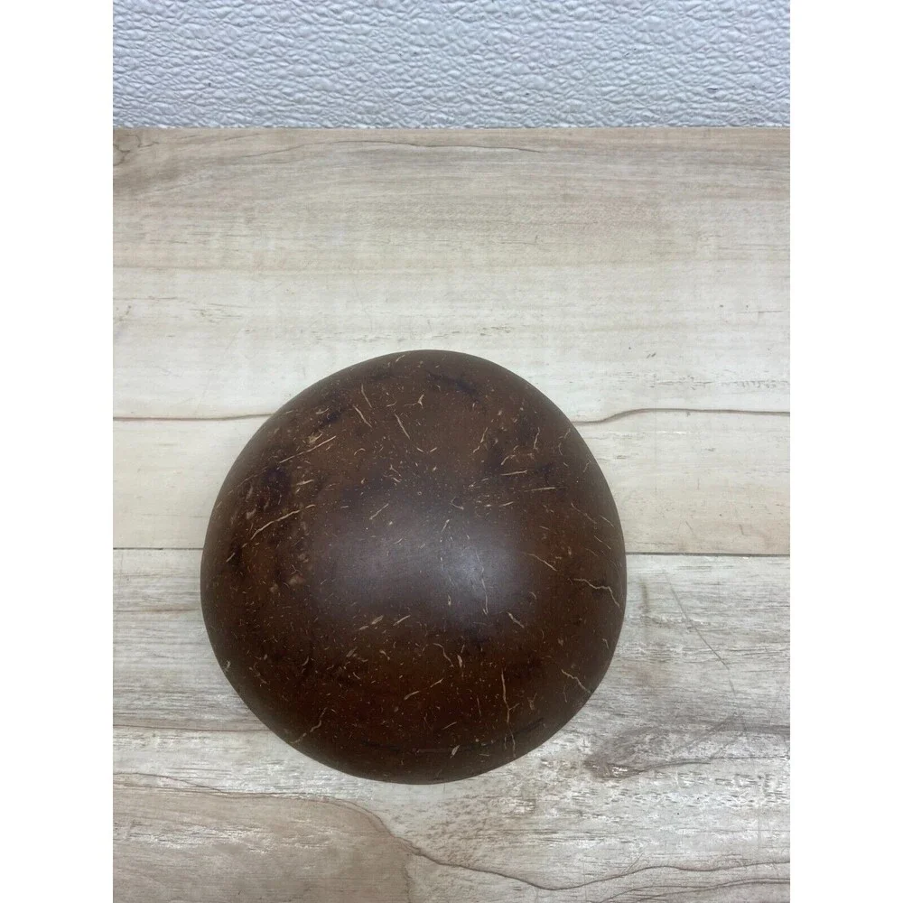 Coconut Shell Bowl Orange Splash Handmade And Painted